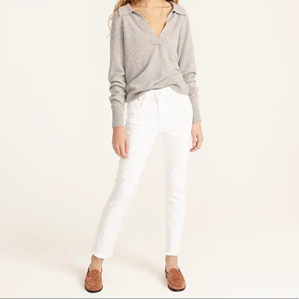 J Crew Slim Boyfriend Jean White NWT Size 32